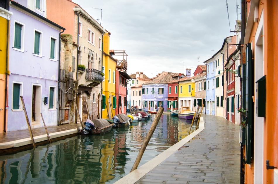 Burano eiland Venetië kleurijke huisjes