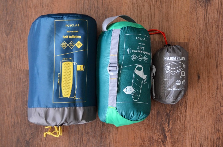 hike-slaapzak-slaapmatje-kussen